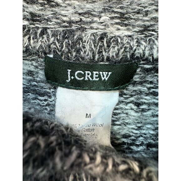 J.Crew Womens Hooded Sweater M Gray Merino Wool Blend Cozy - Picture 2 of 14